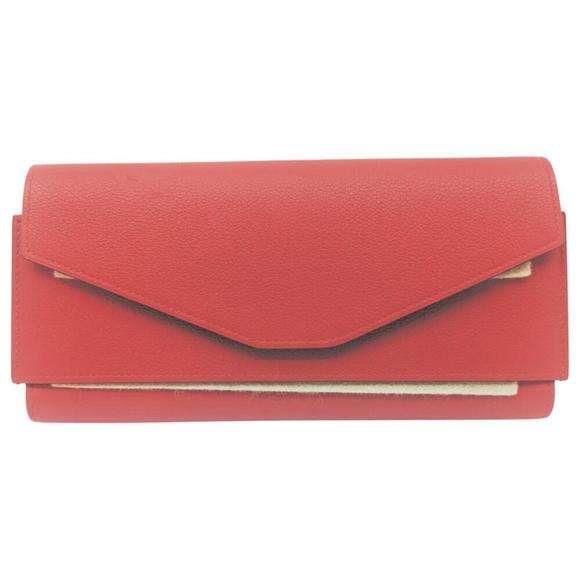 HERMES Passant Long Bifold Wallet, Leather, Evercolor Rouge Tomato, Red, X St... - Picture 1 of 16